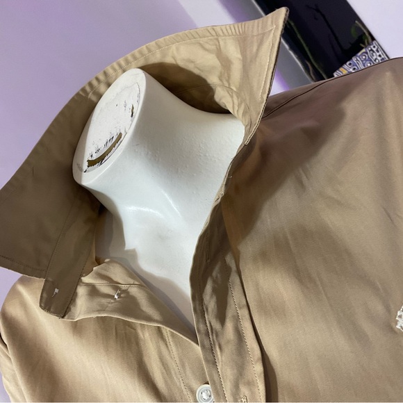 Polo by Ralph Lauren Beige Cotton Broadcloth Shirtdress - Picture 2 of 4